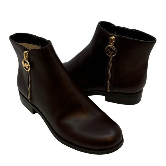MICHAEL KORS Women's NEW Brown Leather Lainey Flat Bootie | Size 6 | NWOB - Picture 4 of 7